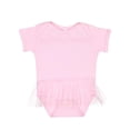 thumbnail image 1 of Rabbit Skins Infant Girls' 100% Cotton Lap Shoulder Short Sleeve Bodysuit with Nylon Tulle Tutu, Pink, 6 Months, 1 of 4