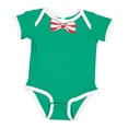 thumbnail image 1 of Rabbit Skins RS4407 Infant Baby Rib Bow Tie Bodysuit - KLY/ WH/ RD W ST - 18MOS, 1 of 2