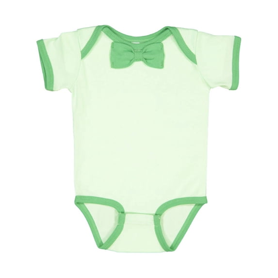 Rabbit Skins RS4407 Infant Baby Rib Bow Tie Bodysuit - MINT/ GRASS - NB