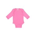thumbnail image 1 of Rabbit Skins Infant 100% Combed Ringspun Cotton Baby Rib Lap Shoulder Long Sleeve Bodysuit, Raspberry, 18 Months, 1 of 2