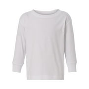 Rabbit Skins Toddler 100% Cotton Fine Jersey Long Sleeve Tee, White, 2T