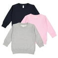 thumbnail image 1 of Rabbit Skins Toddler Boy & Girl Fleece Long Sleeve Pullover Sweatshirt| 2T to Size 7, 3 Pack Bulk Set, Heather/Pink/Navy, 7, 1 of 5