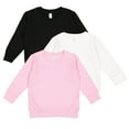 thumbnail image 1 of Rabbit Skins Toddler Boy & Girl Fleece Long Sleeve Pullover Sweatshirt| 2T to Size 7, 3 Pack Bulk Set, Pink/White/Black, 4T, 1 of 5