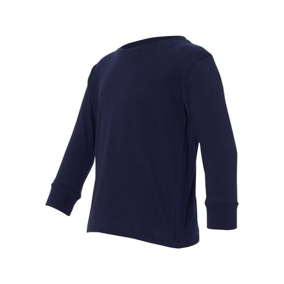 Rabbit Skins - Toddler Fine Jersey Long Sleeve Tee - 3302 - Navy - Size: 2T