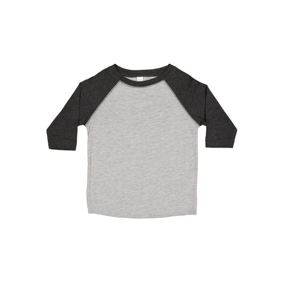 Rabbit Skins Toddler Fine Jersey Raglan 3/4 Sleeve Baseball Tee, Vintage Heather/Vintage Smoke, 2T