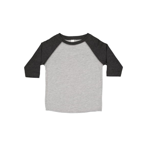 Rabbit Skins Toddler Fine Jersey Raglan 3/4 Sleeve Baseball Tee, Vintage Heather/Vintage Smoke, 2T