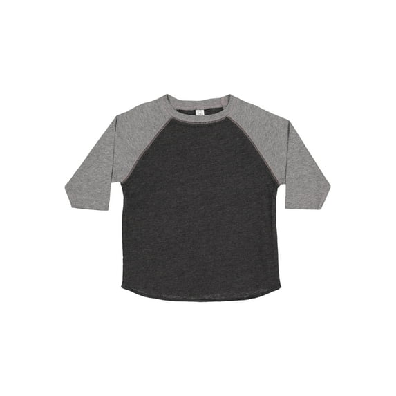 Rabbit Skins Toddler Fine Jersey Raglan 3/4 Sleeve Baseball Tee, Vintage Smoke/Granite Heather, 3T