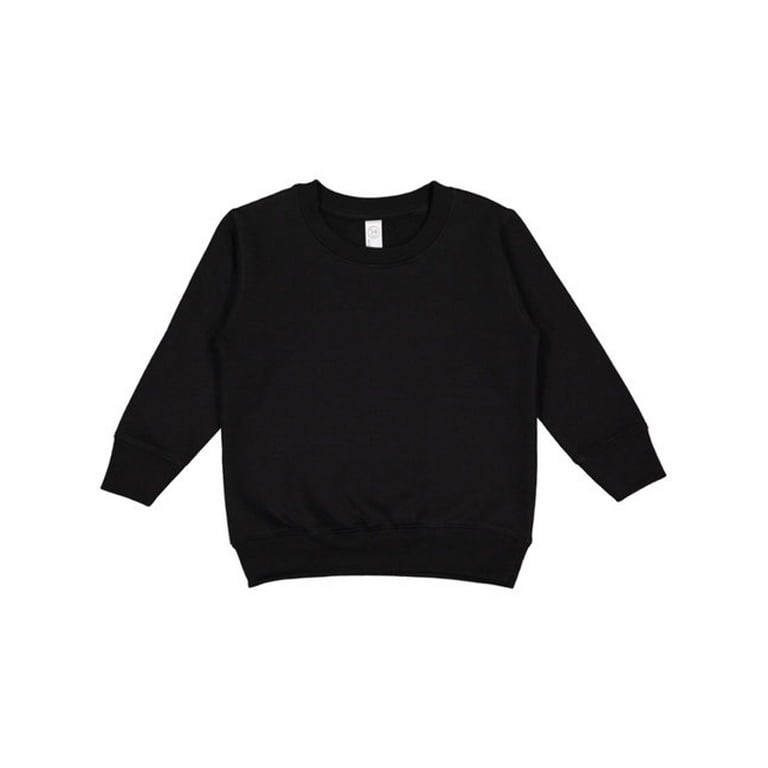 Rabbit Skins - Toddler Fleece Crewneck Sweatshirt - 3317 - Black - Size: 4T