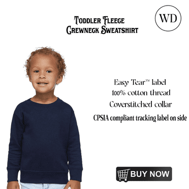 Rabbit Skins Toddler Fleece Crewneck Sweatshirt, Soft & Durable Kids Sweatshirt, Navy,2T