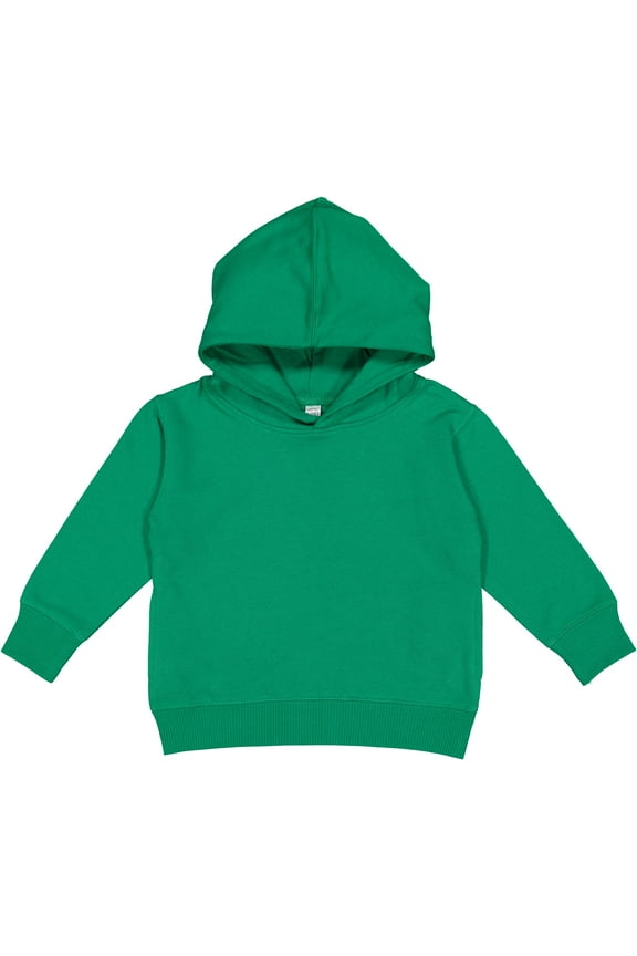 Toddler Fleece Long Sleeve Hooded Pullover Sweatshirt with Side Seam Pockets, Kelly, 2T