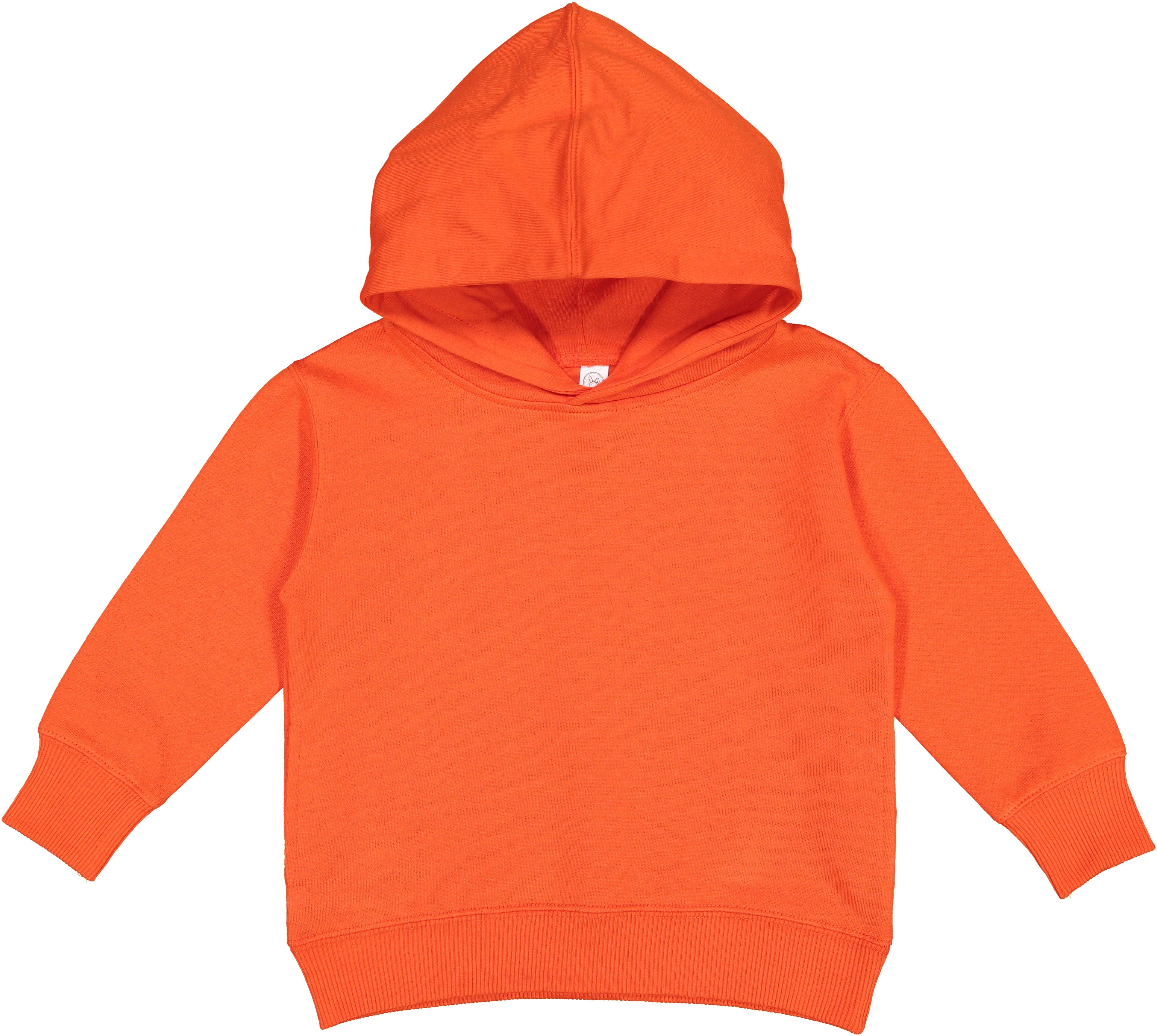 Rabbit Skins Toddler Fleece Long Sleeve Hooded Pullover Sweatshirt with Side Seam Pockets Orange 4T Walmart