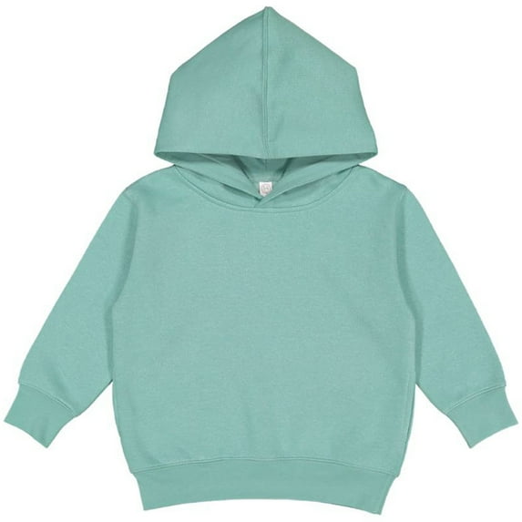 Rabbit Skins Toddler Fleece Long Sleeve Hooded Pullover Sweatshirt with Side Seam Pockets, Saltwater, 4T