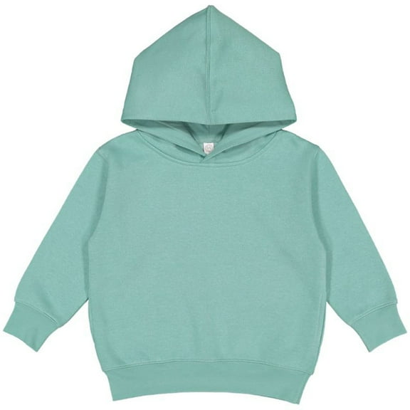 Rabbit Skins Toddler Fleece Long Sleeve Hooded Pullover Sweatshirt with Side Seam Pockets, Saltwater, 5T/6T