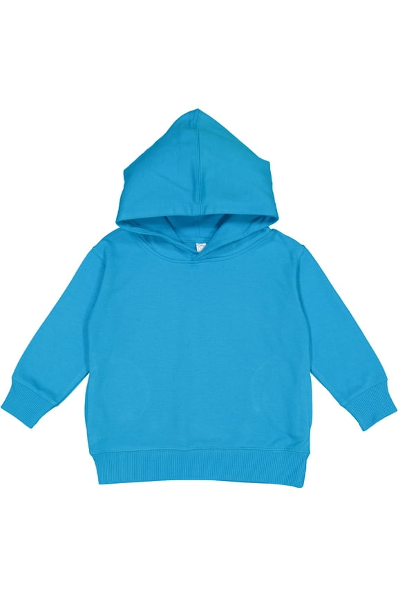 Toddler Fleece Long Sleeve Hooded Pullover Sweatshirt with Side Seam Pockets, Turquoise, 4T