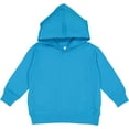 thumbnail image 1 of Rabbit Skins Toddler Fleece Long Sleeve Hooded Pullover Sweatshirt with Side Seam Pockets, Turquoise, 5T/6T, 1 of 5
