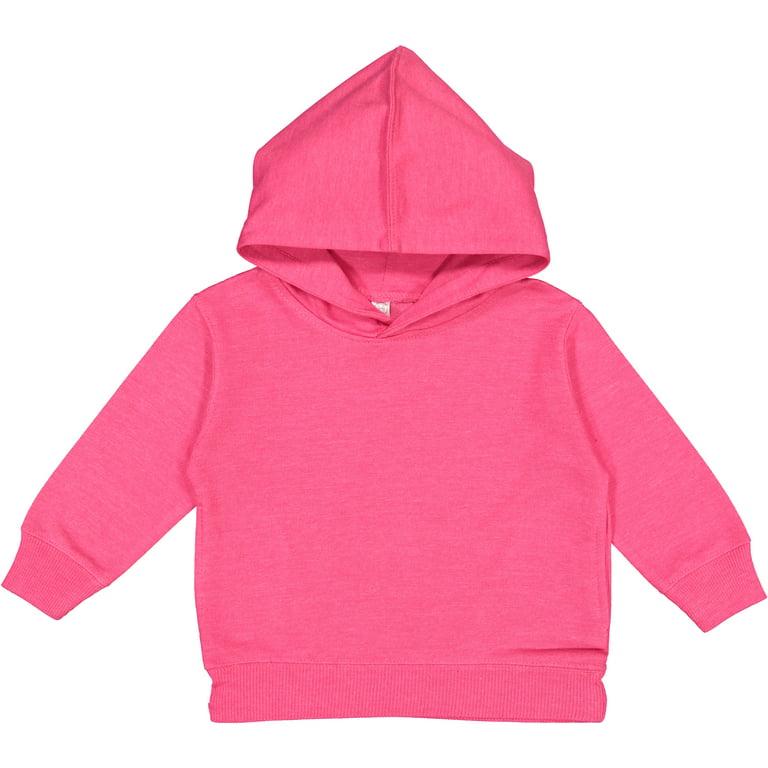 Rabbit Skins Toddler Fleece Long Sleeve Hooded Pullover Sweatshirt with  Side Seam Pockets, Vintage Hot Pink, 4T 