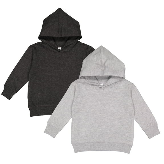 Rabbit Skins Toddler Fleece Long Sleeve Pullover Hoodie 2-Pack, Vintage Smoke/ Heather, 5/6