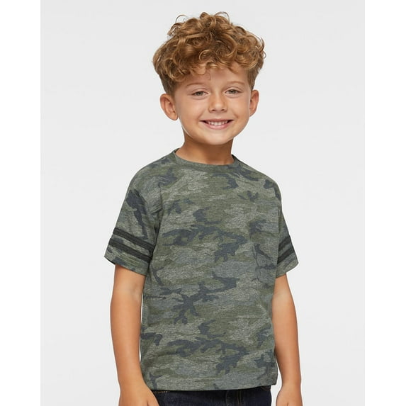 Rabbit Skins Toddler Football Fine Jersey Tee 4T Vintage Orange/ Blended White