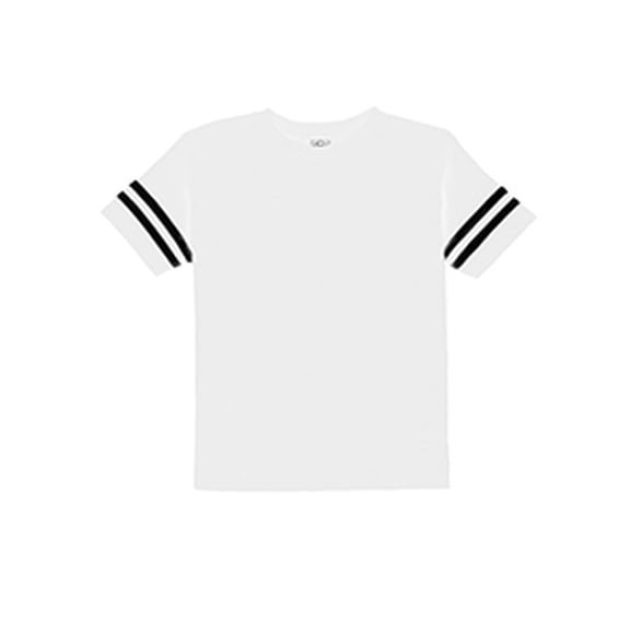 Rabbit Skins Toddler Football Fine Jersey Tee. RS3037 - 4T White/ Black