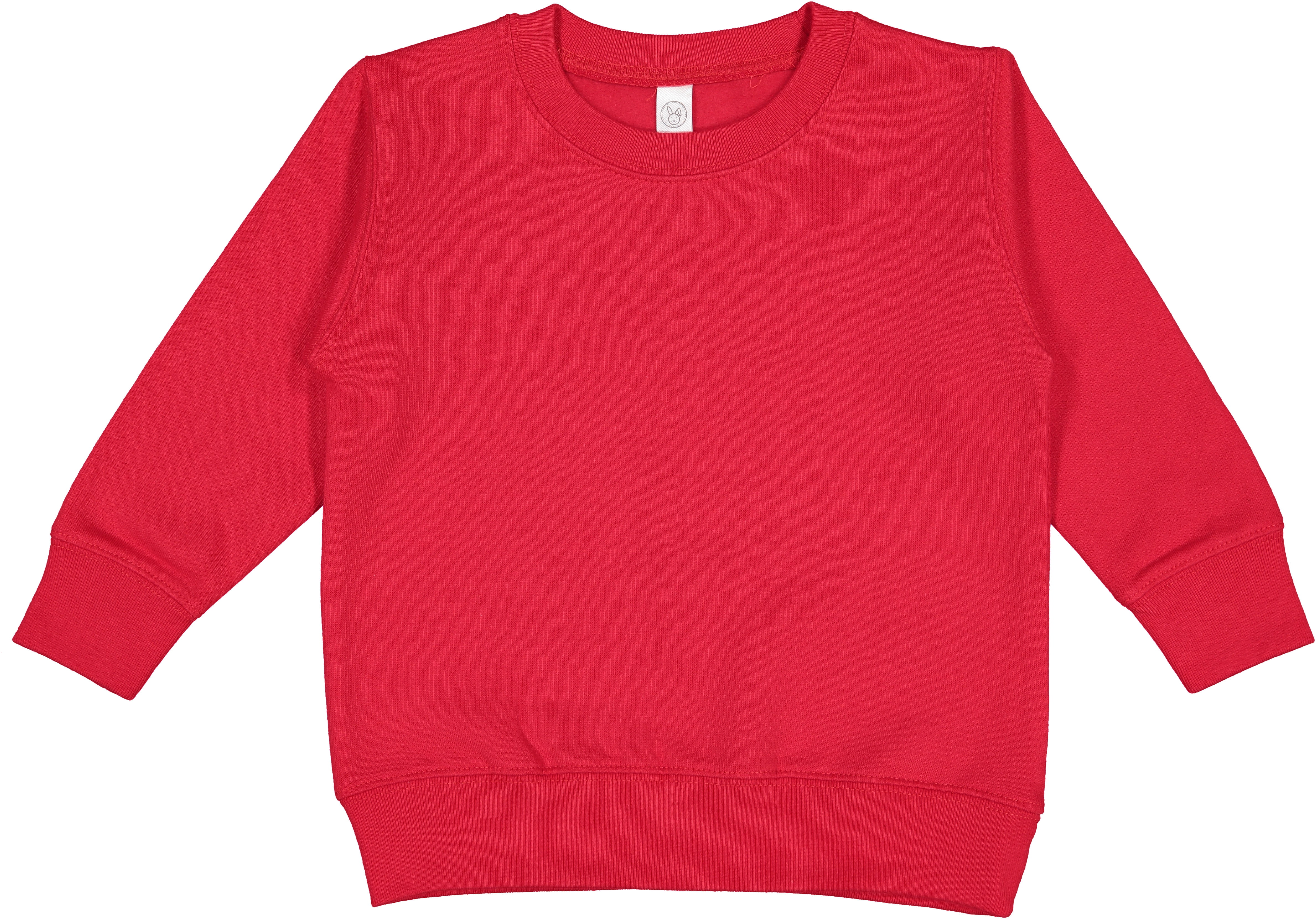 Rabbit Skins Toddler Unisex Crewneck Sweatshirt - Solid Red Rabbit Skins Toddler Unisex Crewneck Sweatshirt - Solid Red