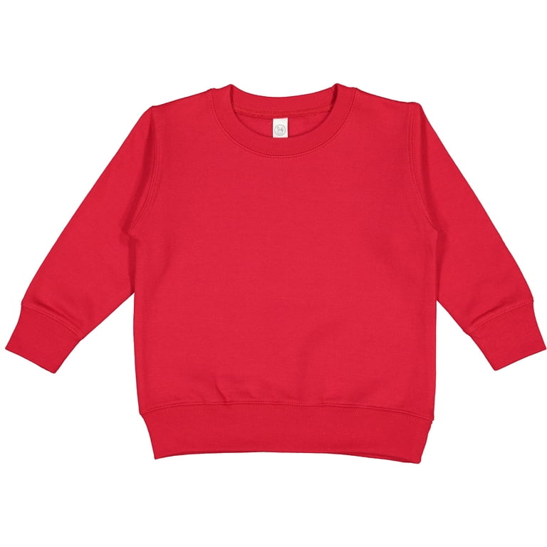 Rabbit Skins Toddler Unisex Crewneck Sweatshirt - Solid Red