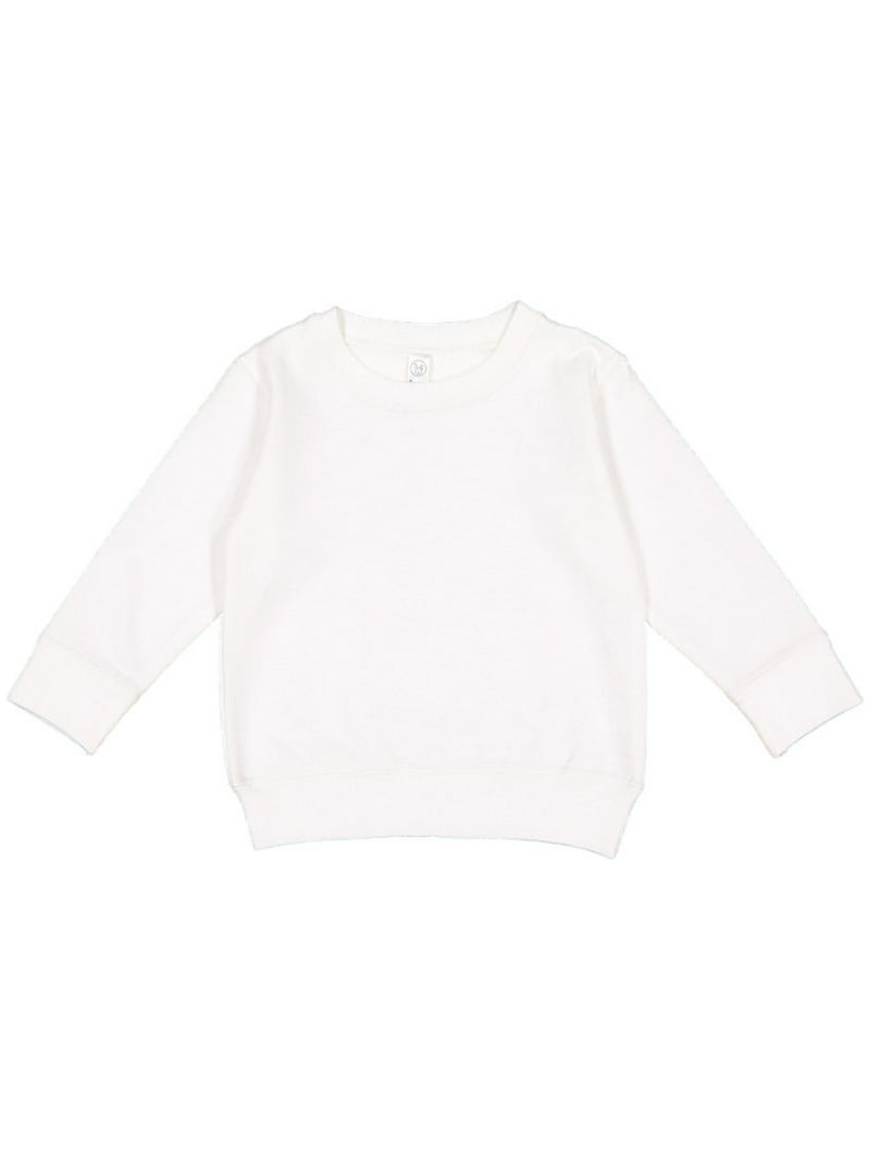 Unisex Toddler 2T White Fleece Sweatshirt with 60/40 Cotton