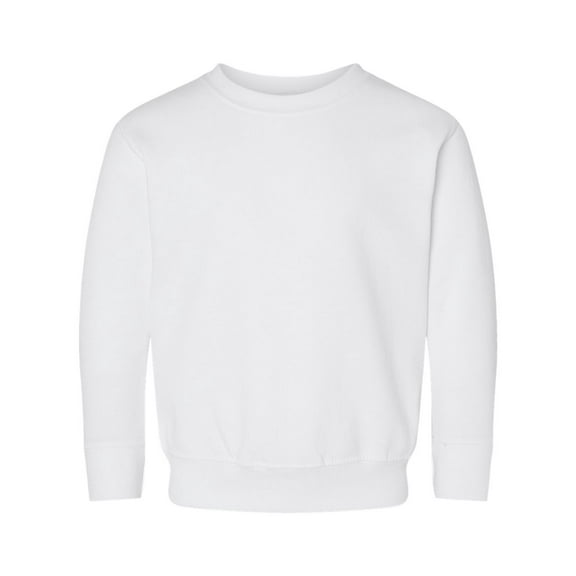 Rabbit Skins Toddler Sweatshirt Boys & Girls | Long Sleeve Fleece , White, 3T