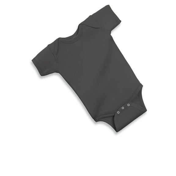 Rabbit Skins Unisex Baby Girls and Boys Fine Jersey Short Sleeve Creeper Bodysuit in Sizes 6M to 18M Charcoal