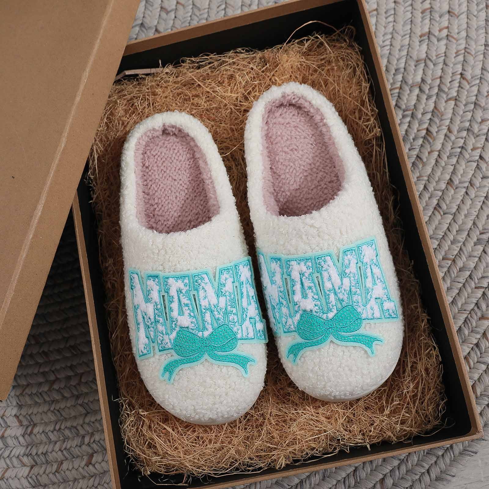 Rabbit Slippers Women Fuzzy Slippers Cute Cartoon Fluffy Plush House ...