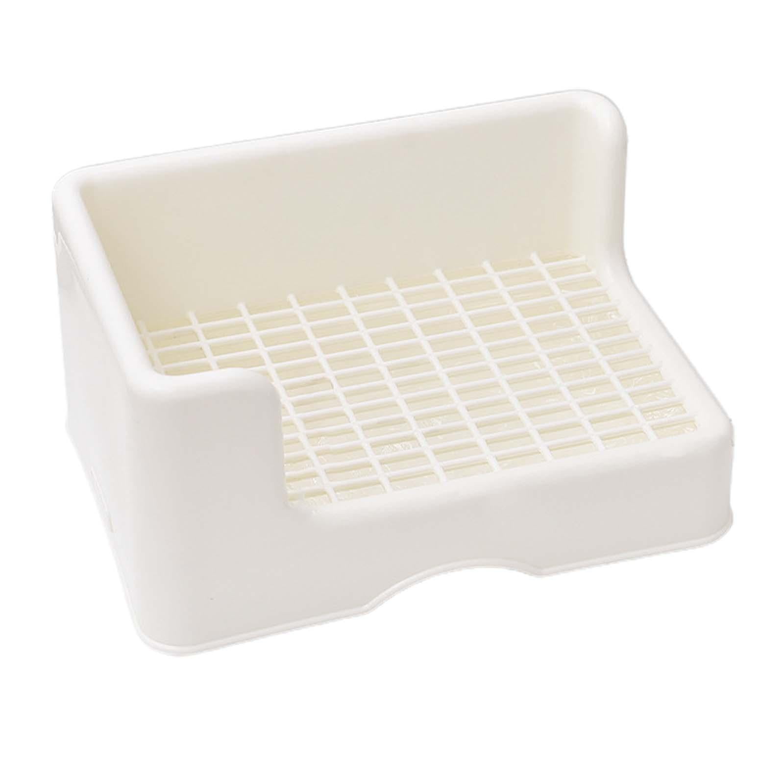 Rabbit Small Animal Cage Toilet with Grid Easy to Clean Potty Trainer