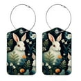 thumbnail image 1 of Rabbit Square PU Leather 2 Pack Travel Tag - Bag Tag - Suitcase Tag with Privacy Cover and Stainless Steel Ring - Suitable for Travel, Backpack, and Handbag, 1 of 7