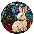 thumbnail image 1 of Rabbit Stained Glass Ornaments, Rabbit Ornament,Rabbit Christmas Tree Ornament, Rabbit Xmas Decorations VmzuFl, 1 of 5
