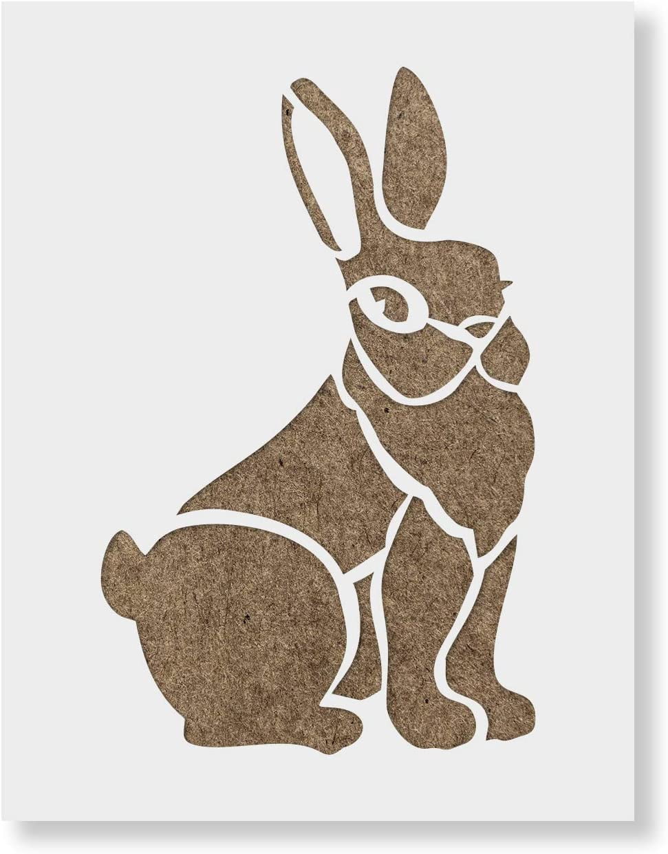 Rabbit Stencil - Bunny Stencil, Flower Stencil, Rabbit Ear, Nature ...