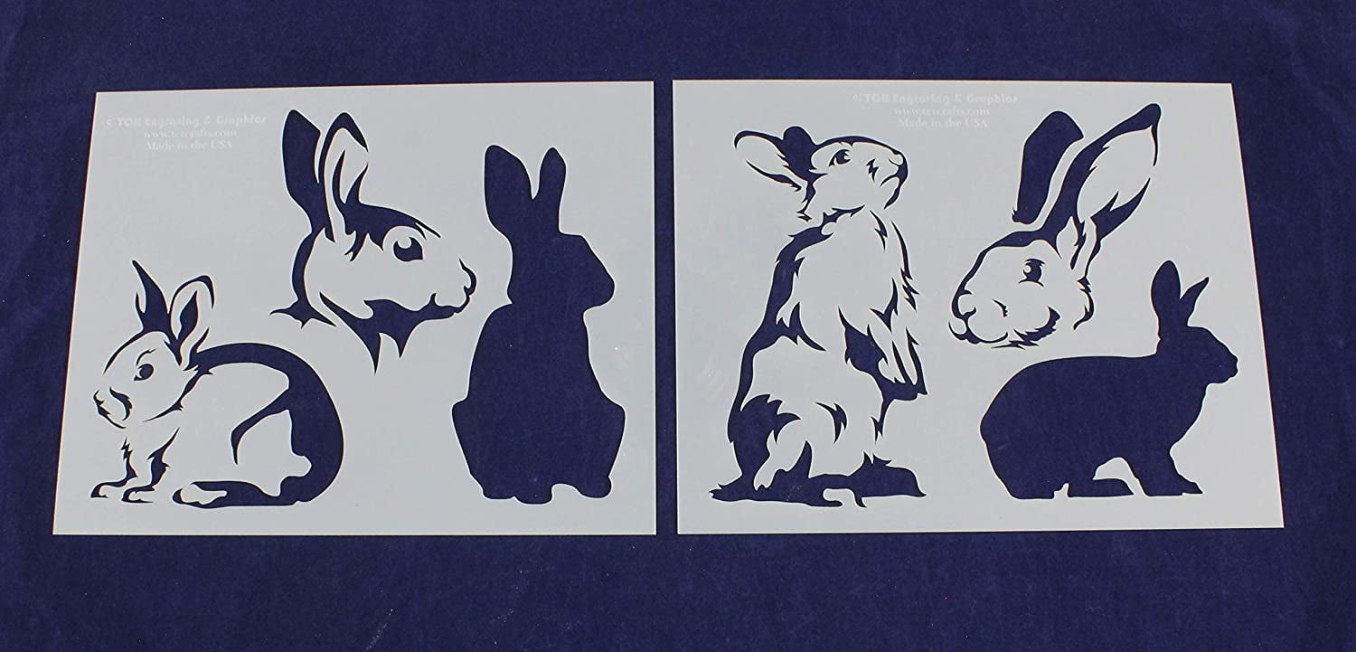 Stencil Jack Rabbit Rabbit Stencils - 2 Piece Set - 8 x 10 - Walmart.com