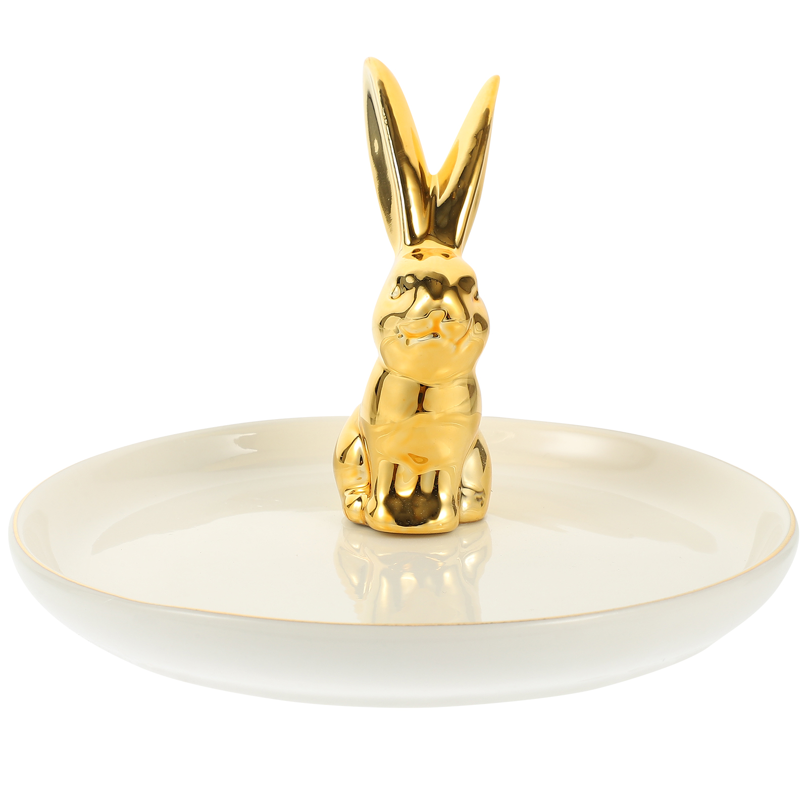 Rabbit Storage Tray Ceramic Jewelry Display Dish Home Decoration