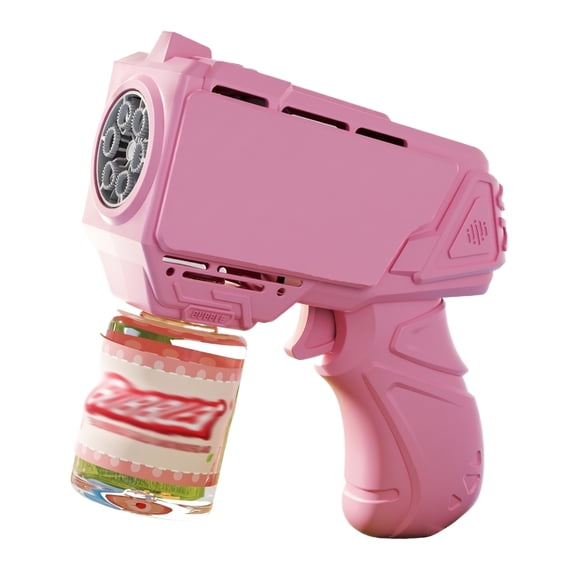 Rabbit Style Automatic Bubble Blower, LED Light Multi Hole Bubble Machine with Bubble Solution for Party Festival Outdoor Events (Pink)