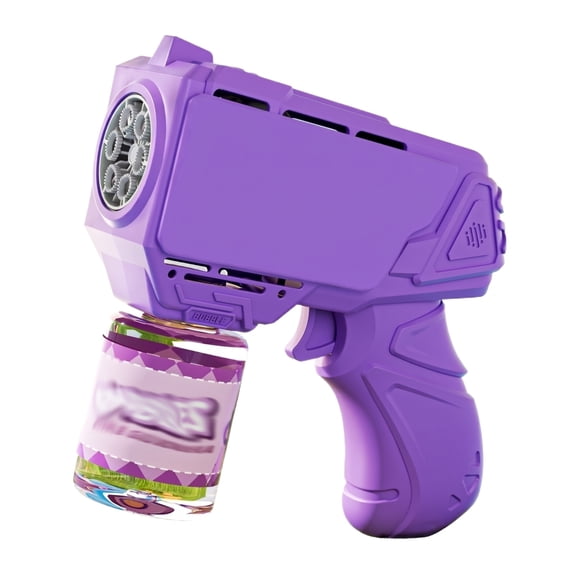 Rabbit Style Automatic Bubble Blower, LED Light Multi Hole Bubble Machine with Bubble Solution for Party Festival Outdoor Events (Purple)