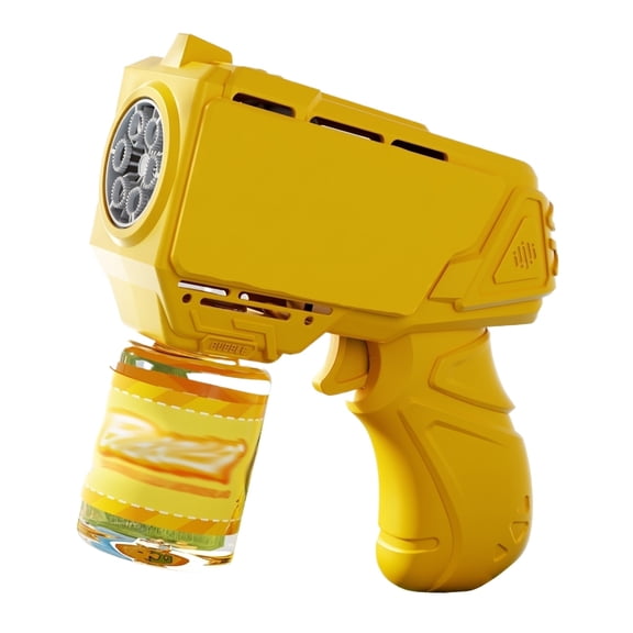 Rabbit Style Automatic Bubble Blower, LED Light Multi Hole Bubble Machine with Bubble Solution for Party Festival Outdoor Events (Yellow)