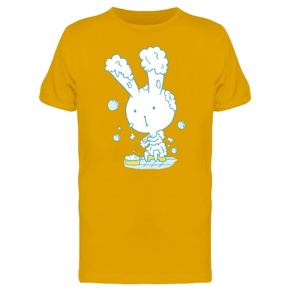 Rabbit Taking A Shower, Doodle Tee Men's -Image by Shutterstock