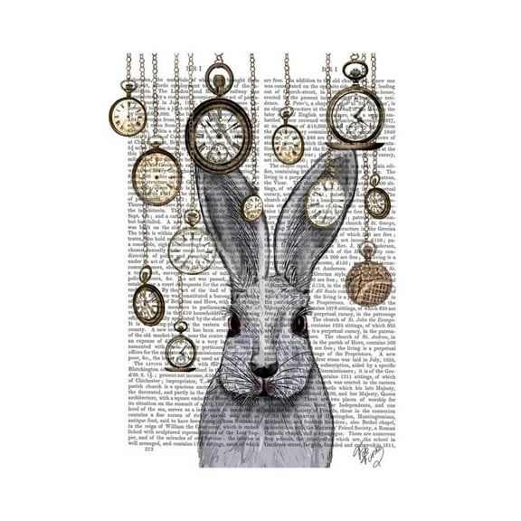 Rabbit Time, Animals Unframed Art Print Wall Art by Fab Funky Sold by Art.Com