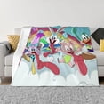 thumbnail image 1 of Rabbit Tiny Toons Looniversity Flannel Blanket Cozy Ultra-Soft Micro Throw Blanket For Bed Sofa Couch Car Office Camping Travel All Season Fleece Blanket 50"x40", 1 of 8