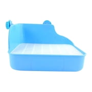 Rabbit Toilet, Cage Box Potty Trainer Corner Litter Bedding Box Pet Pan for Galesaur,Small Animals, Guinea Pigs, Chinchilla, Ferret - Blue
