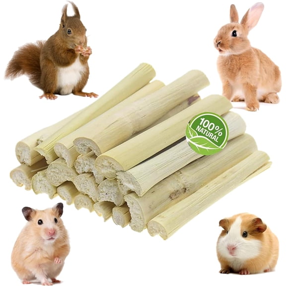 Rabbit Toys,400g (14.1oz) Bunny Chew Sweet Bamboo Sticks,100% Organic Natural Hamster Molar Treat,Guinea Pig Food Snack Stuff for Clean Teeth Pet Squirrel Rat Chinchilla Hedgehog Gerbil