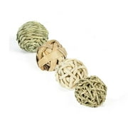 Rabbit Toys Edible Woven Grass Ball Willow Ball, Made of Timothy Grass Hay and Willow of Treats and Chews Toy for Chinchilla Bunny Guinea Pig Gerbil