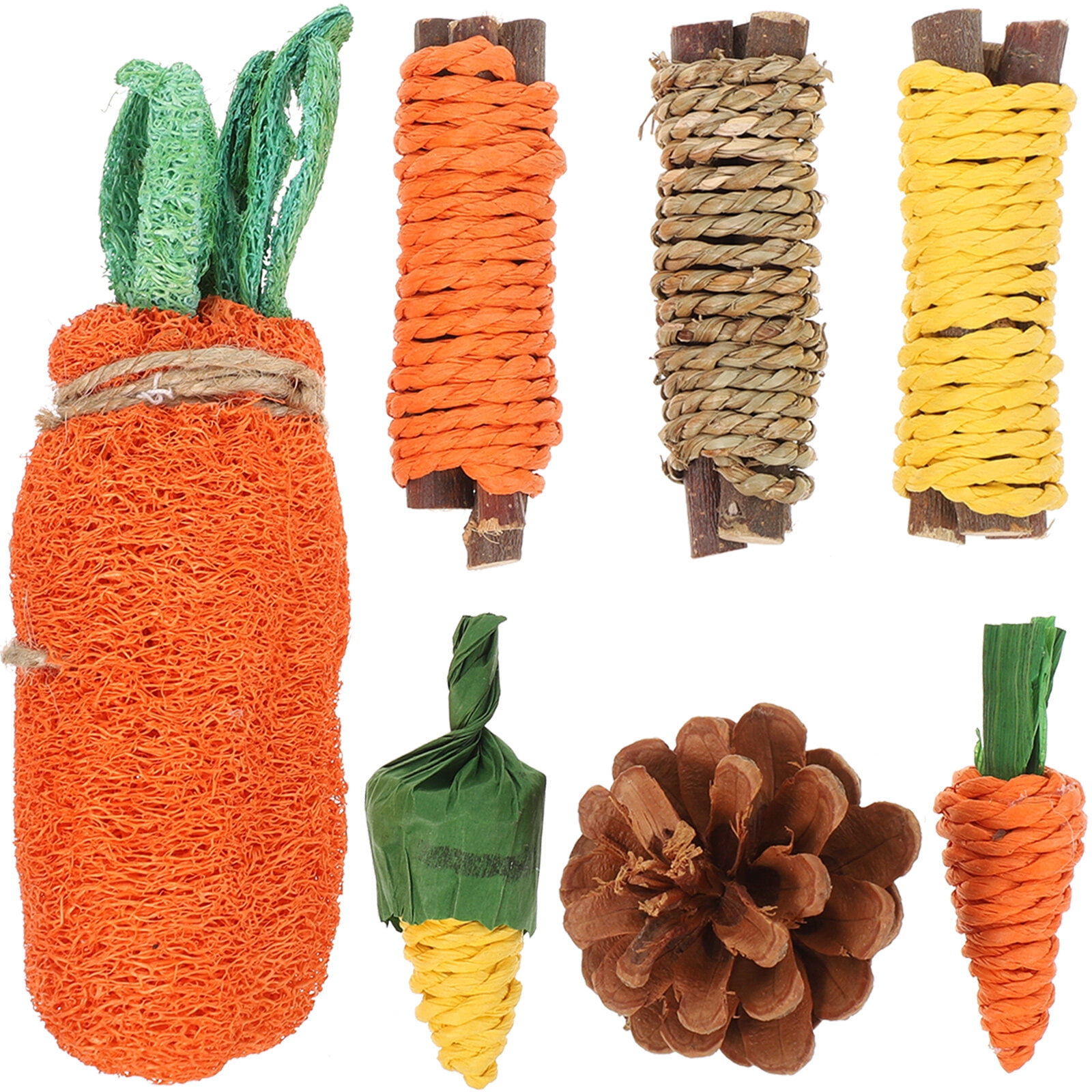 Rabbit Toys Pet Chew Stick Teething Bunny for Rabbits Wooden Animal