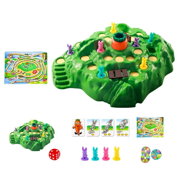 Rabbit Trap Board Game, 4 Trap Types Deluxe Edition, 16 Chess Pieces + 24 Cards + Penalty Disk + Map, 2-Player Strategy Game