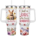 thumbnail image 1 of Rabbit Travel Cup for Rabbit Lover,40 oz Personalized Rabbit Vacuum Insulated Tumbler with Custom Name, 1 of 6