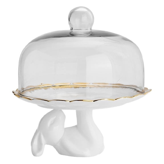 Rabbit Tray Snack Trays Cake Holder Bread Tray Bunny Cake Plate Food Server Tray White Snack Plate