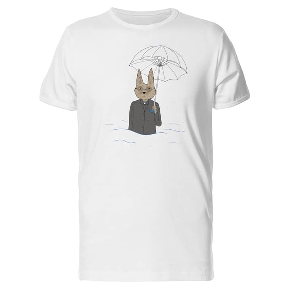 Rabbit Using Umbrella Tee Men's -Image by Shutterstock