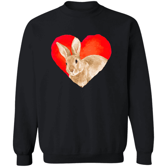 Rabbit Valentine Heart For Animal Lovers Crewneck Pullover Sweatshirt